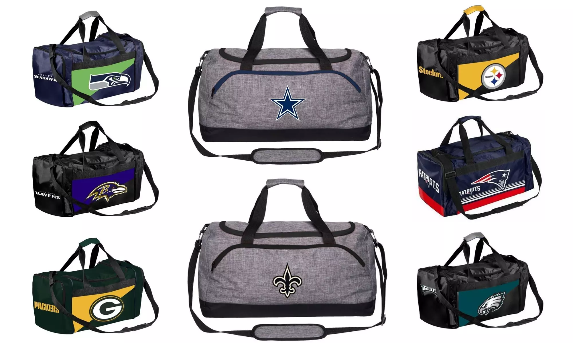 Gray, Two Tone, or Striped NFL Team Duffle Bag - Primary Image