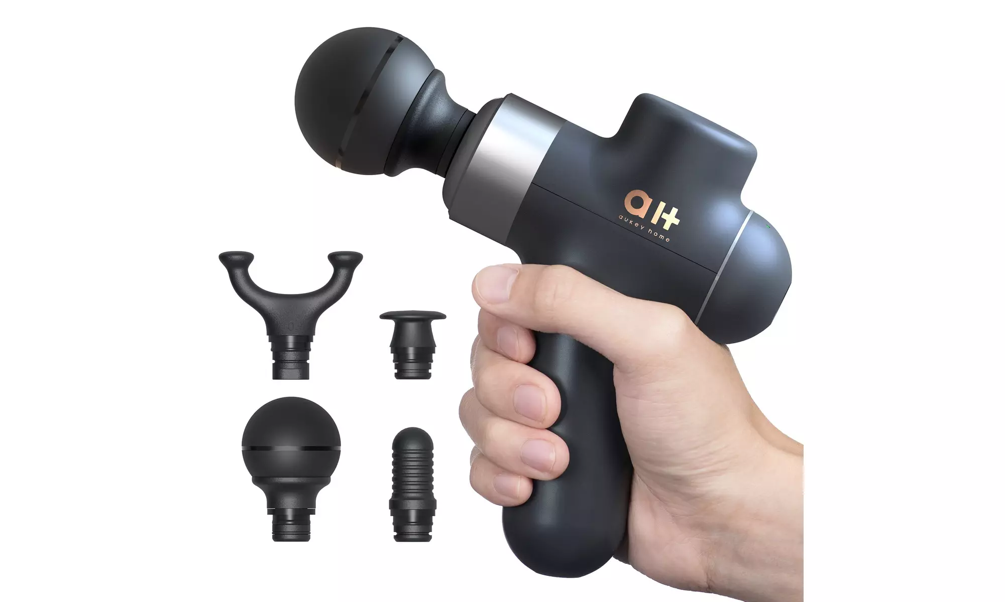 Aukey Home Massage Gun, Portable Mini Massager, 4 Attachment - Primary Image