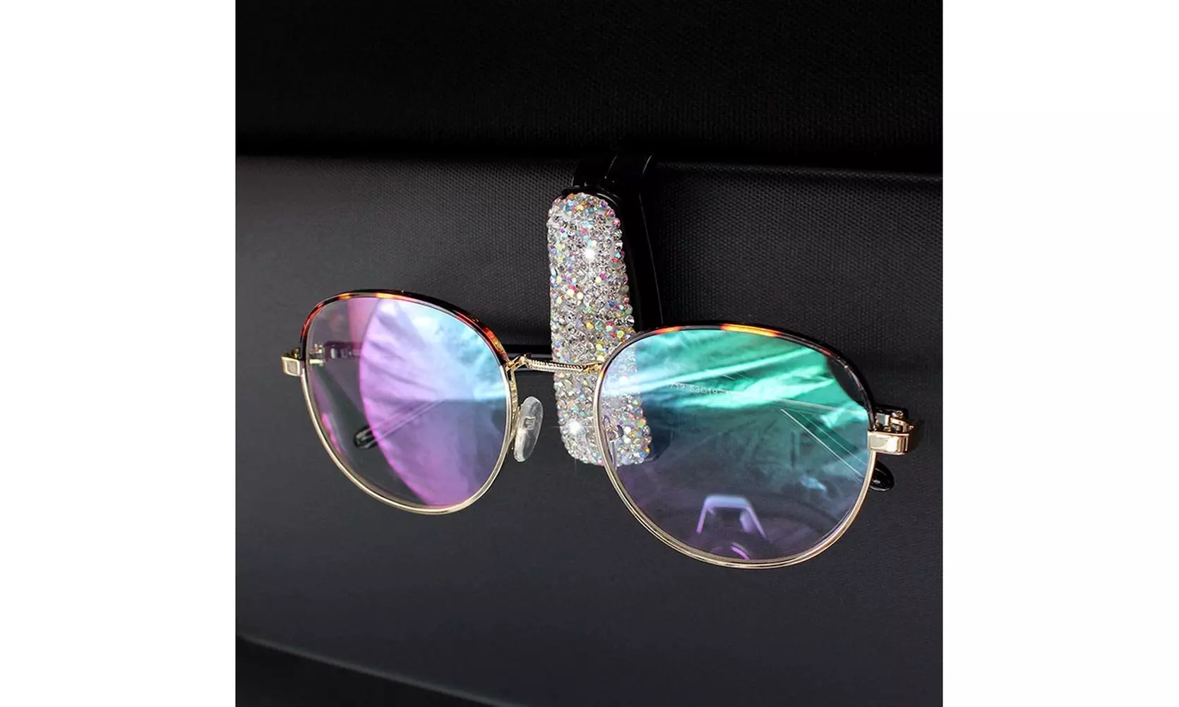  Bling Sunglasses Glasses Holder For Car Visor Clip 2 Pack   