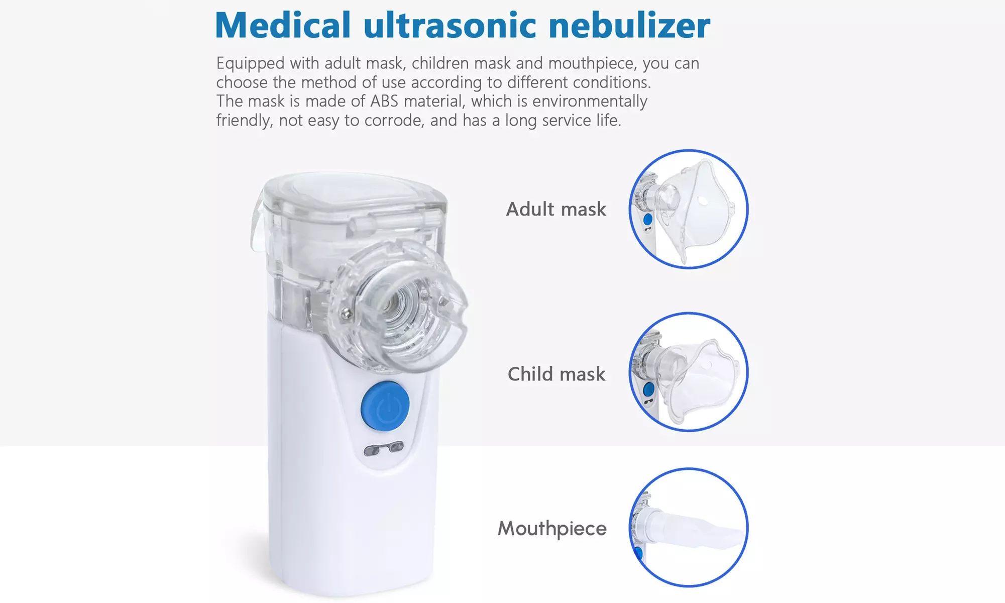Portable Nebulizer Machine Handheld Atomizer Steam Inhaler for Adult & Children
