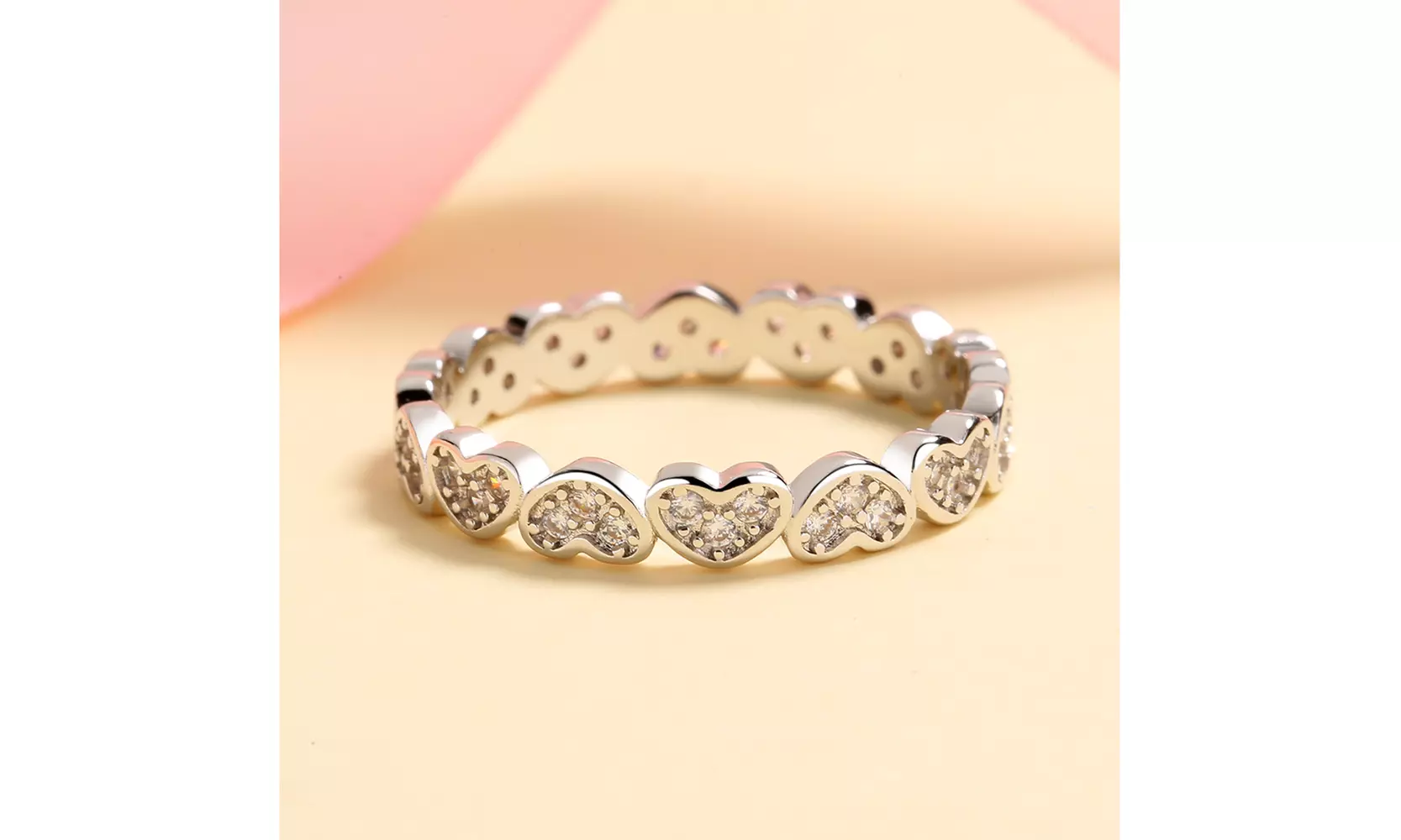 Sterling Silver Heart Ring With Crystals from Swarovski