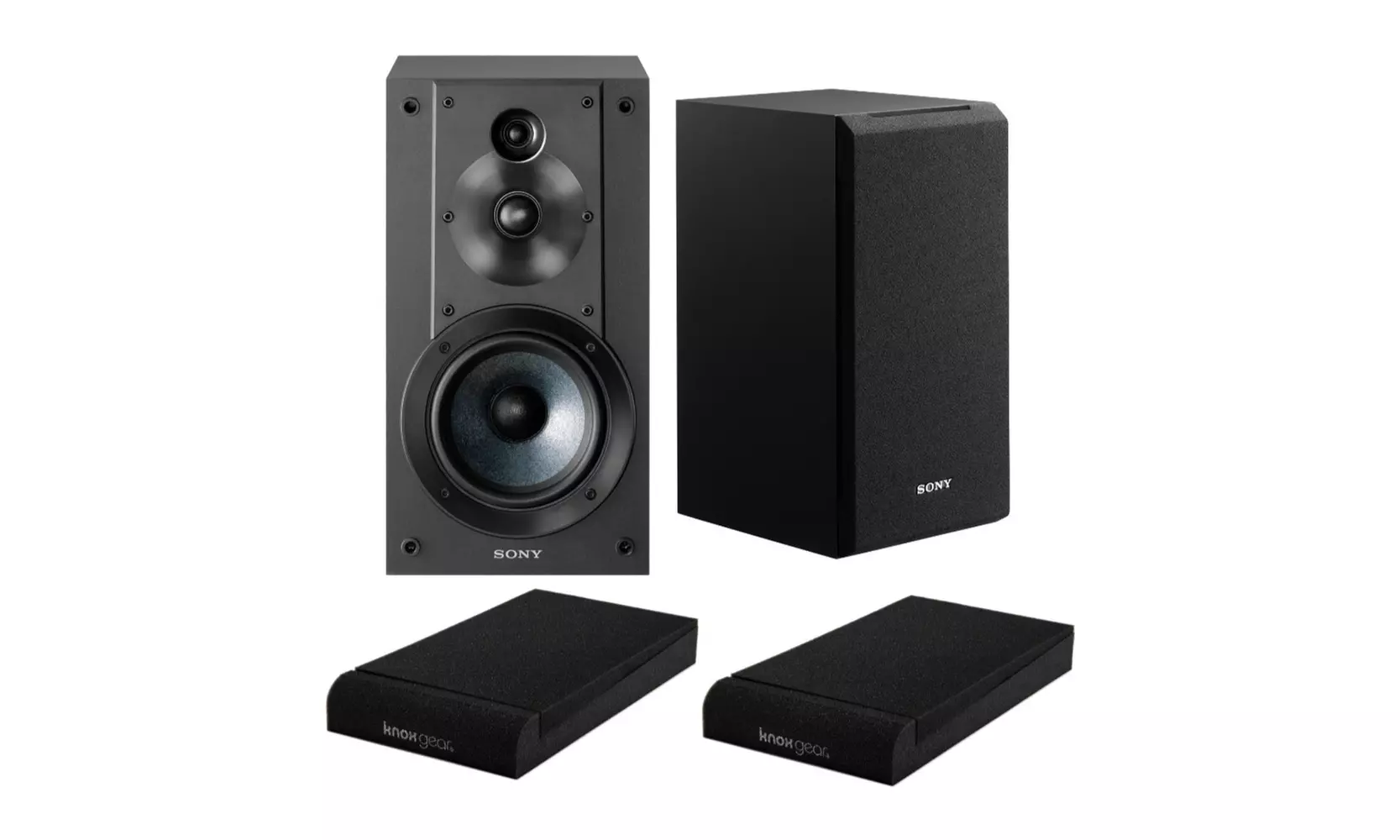 Sony SSCS5 3-Way 3-Driver Bookshelf Speaker System (Black) with Isolation Pads - Primary Image