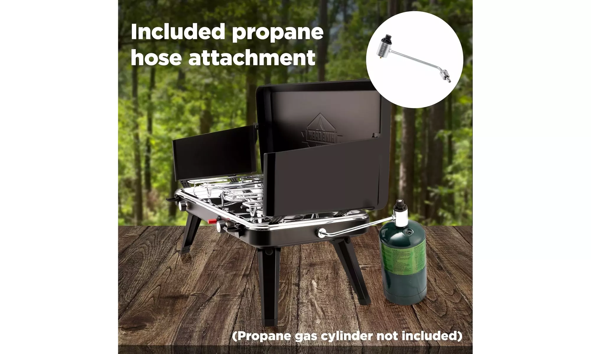 Hike Crew 2-Burner Gas Camping Stove - 20,000 BTU Propane Portable Grill