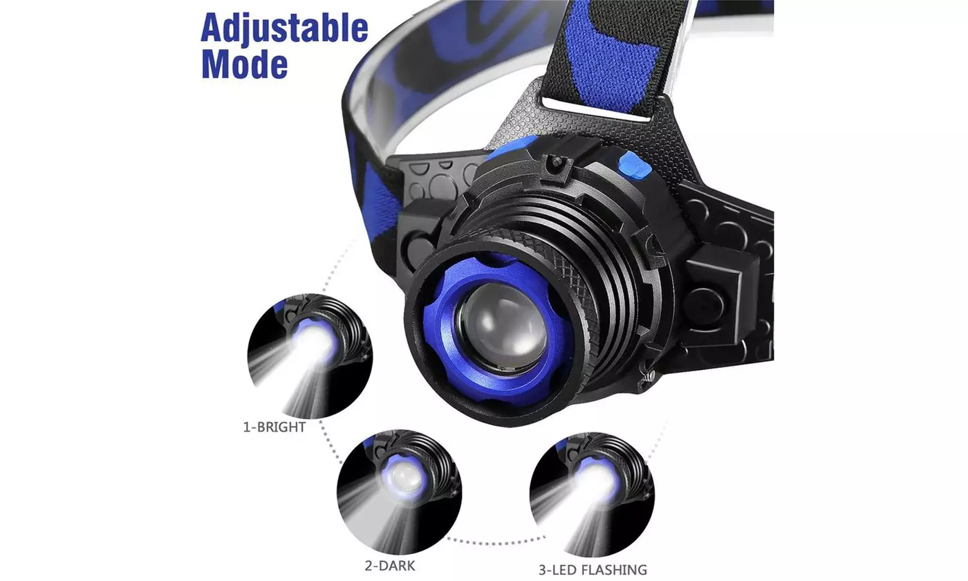 Tactical Headlight Cree XM-L 20000LM Rechargeable T6 LED Headlamp