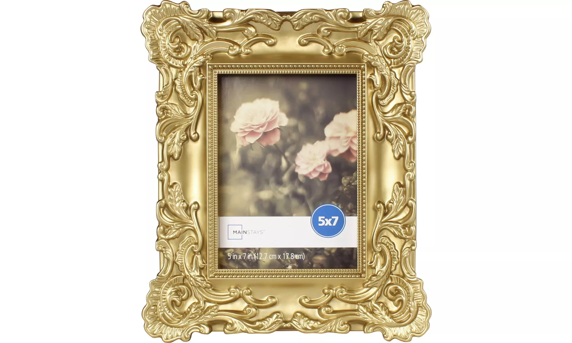 Mainstays 5x7 Baroque Picture Frame, Gold - Primary Image