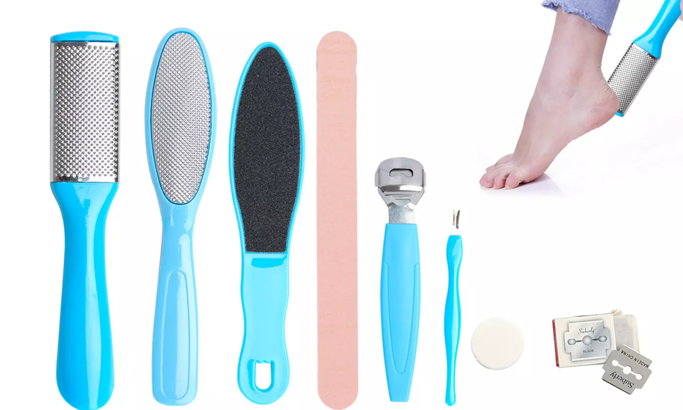 8PCS Pedicure Kit Rasp Foot File Callus Remover Scraper Nail Care Tool Set - Primary Image