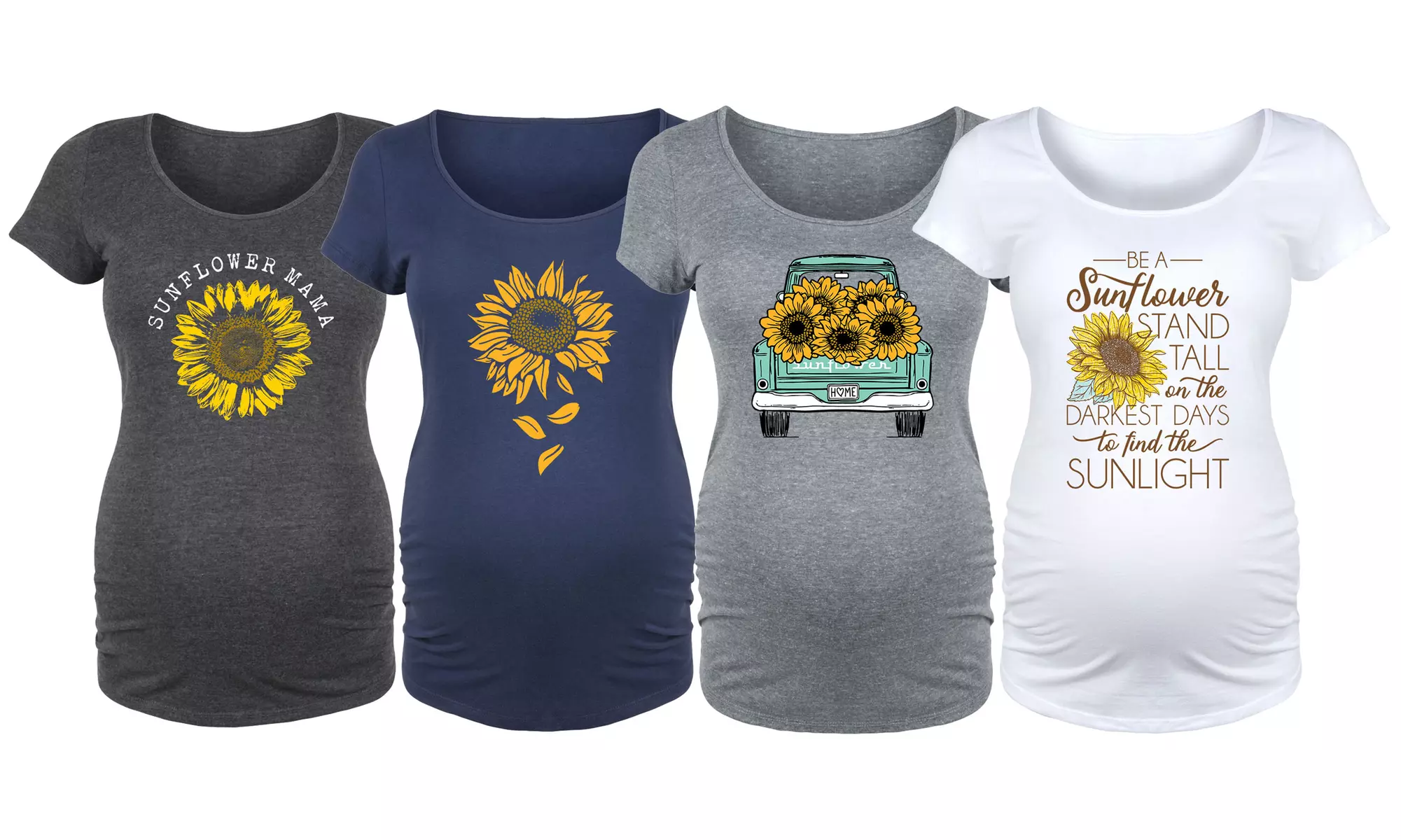 Bloom Maternity: Pretty Sunflower Maternity Tees - Primary Image