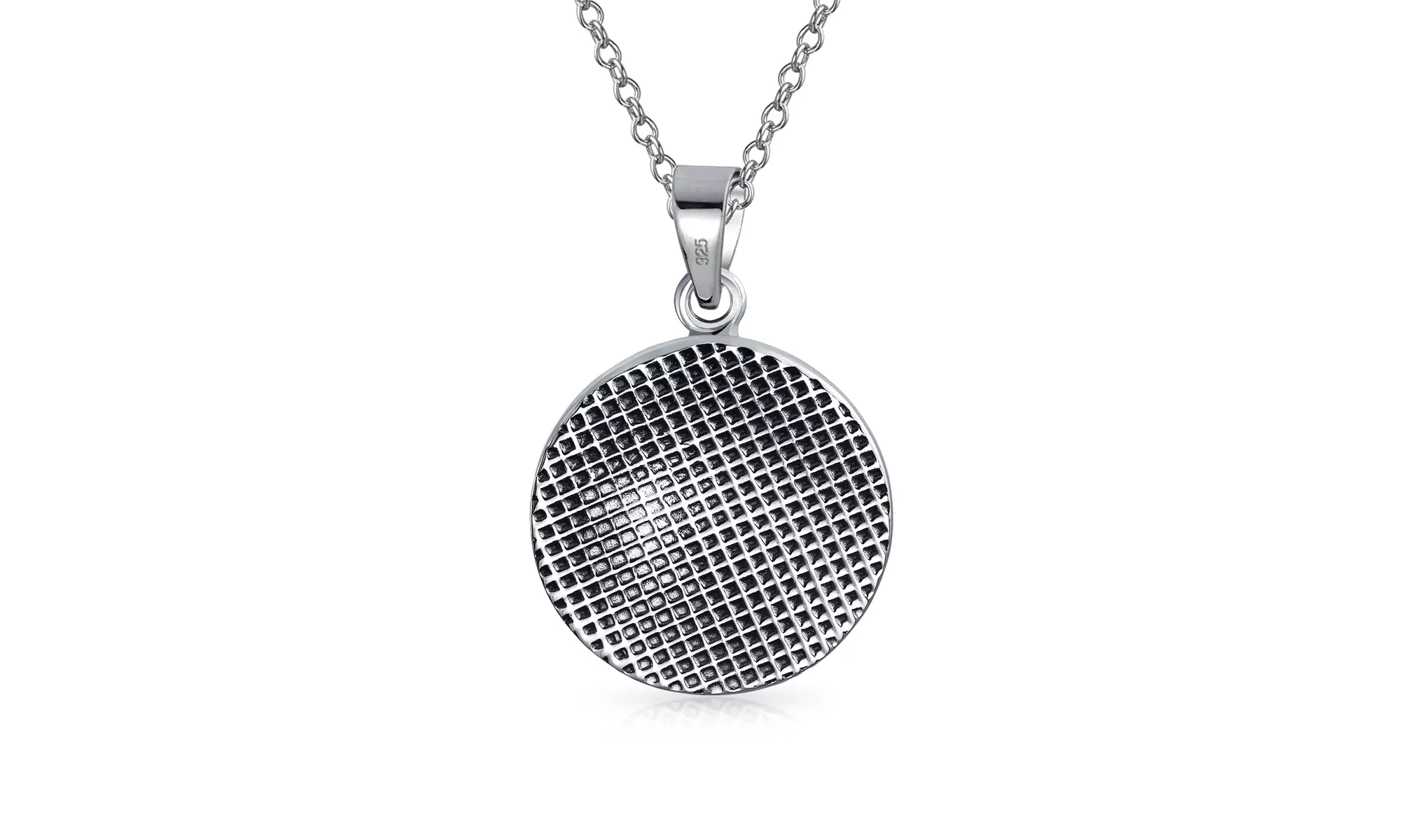 Capricorn Zodiac Pendant Necklace Medallion Oxidized 925 Silver 18 Inch Chain - Second Medium