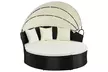 Costway Outdoor Round Sofa Daybed-Black,Retractable Canopy,Patio Furniture - Second Medium
