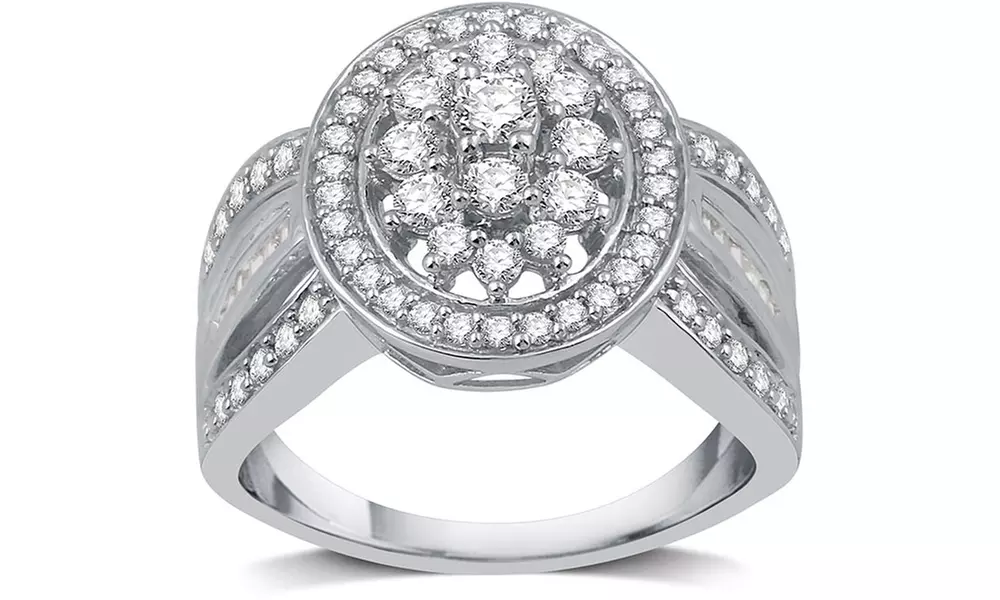 1 CTTW Diamond Composite Ring in Sterling Silver by DeCarat - Primary Image