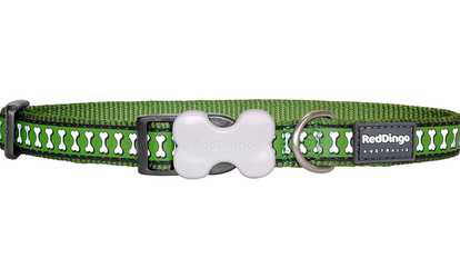 Red Dingo DC-RB-GR-SM Dog Collar Reflective Green, Small