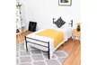 Black Twin Size Metal Bed Frame Platform 6 Legs Headboards Furniture - Second Medium