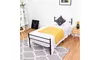 Black Twin Size Metal Bed Frame Platform 6 Legs Headboards Furniture