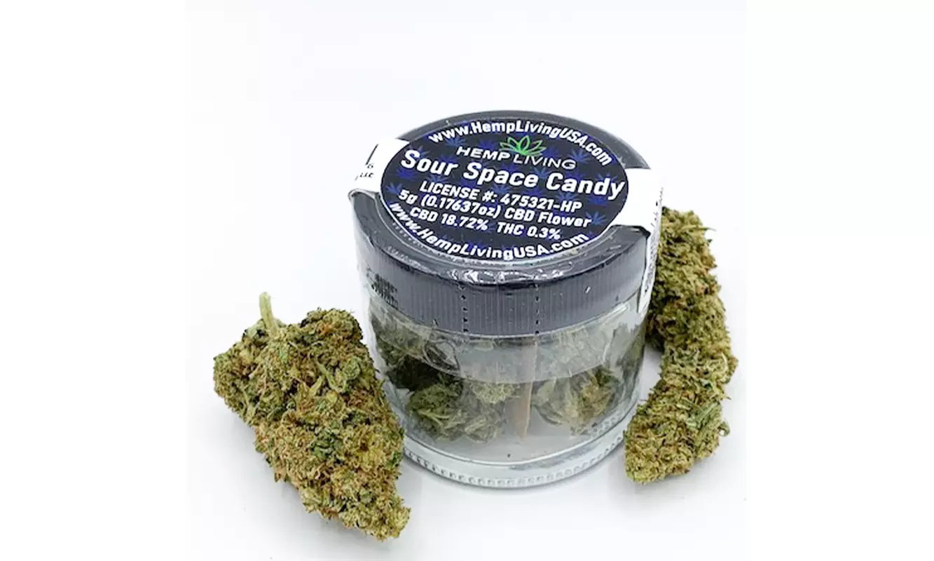 Hemp Living CBD Buds - Sour Space Candy 18.39% CBD - Second Medium
