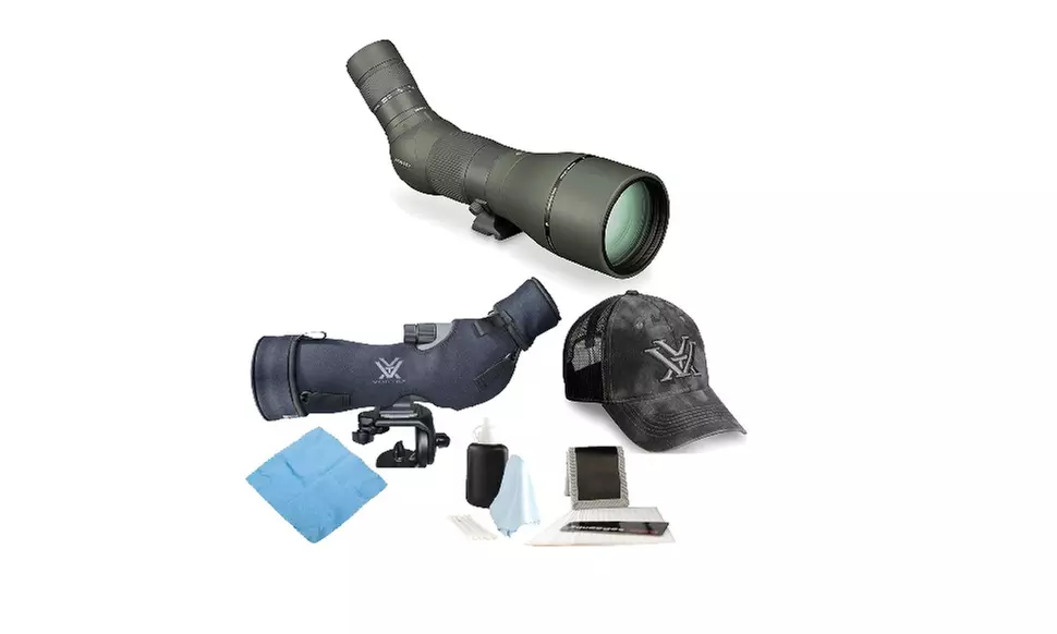 Vortex Optics Razor HD 27-60x85 Spotting Scope Angled with Fitted Case and Cap - Primary Image