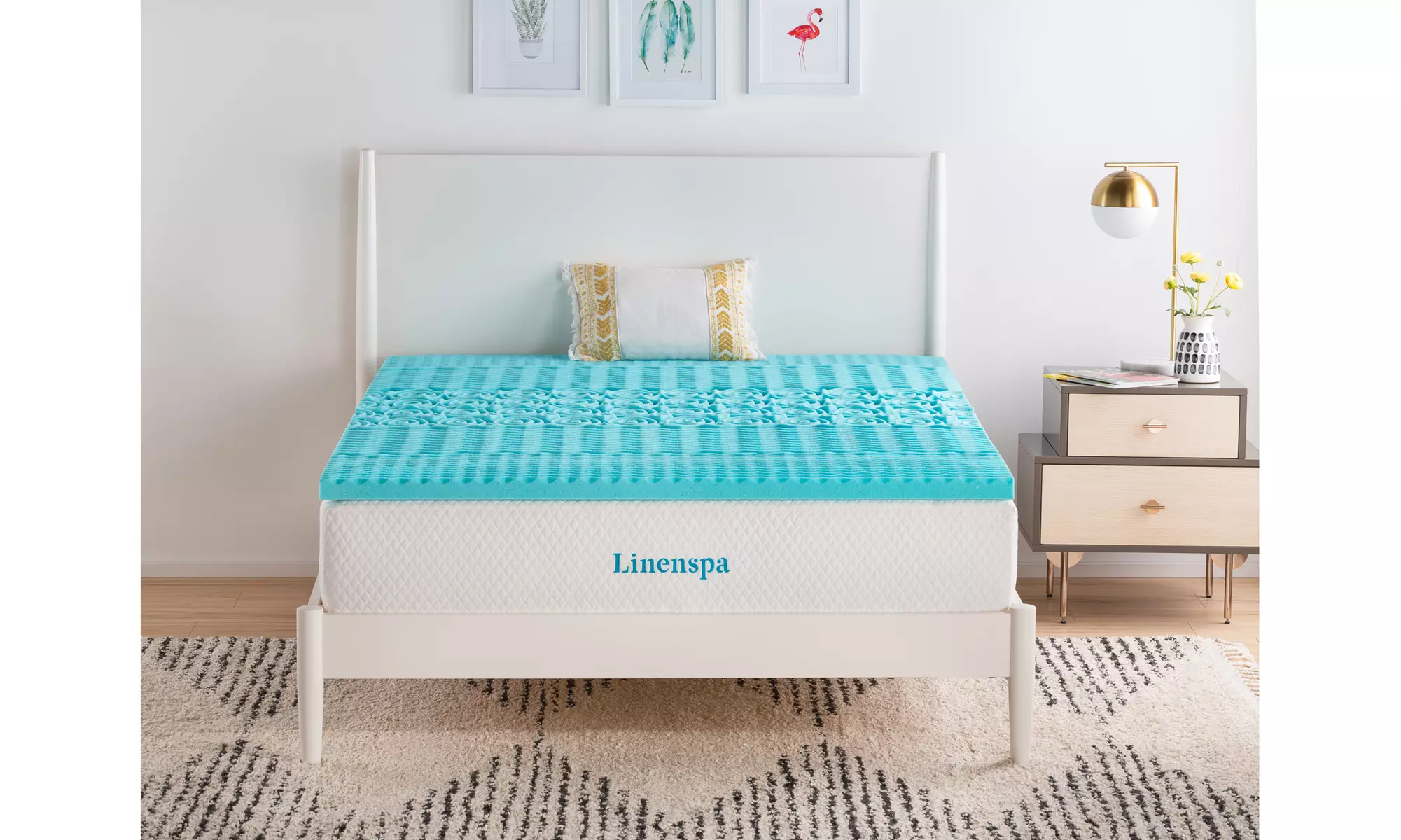 Linenspa Essentials Zoned Gel Memory Foam Mattress Topper - Multiple Options - Second Medium