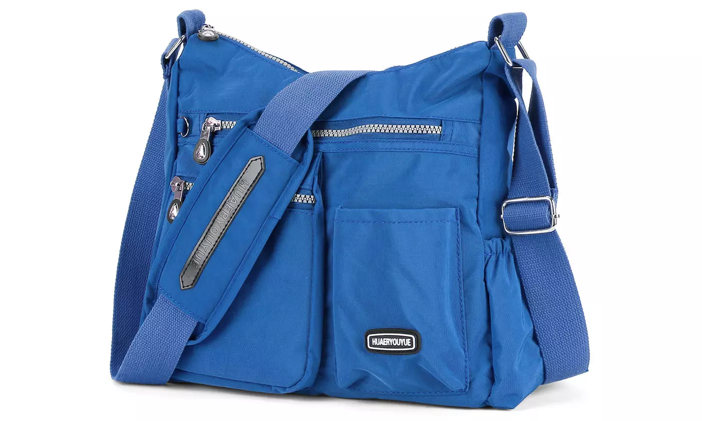 Women Nylon Waterproof Multi Pockets Crossbody Messenger Shoulder Bag