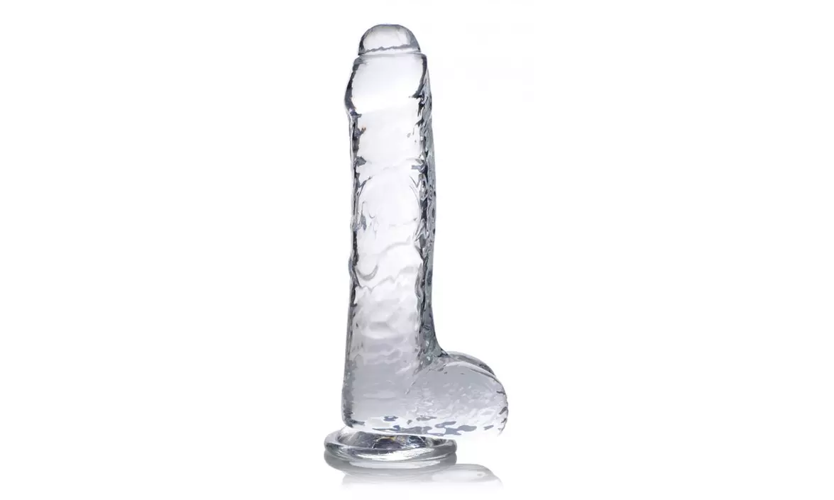 Jock C-Thru Dildo With Balls - 8 Inch - Primary Image