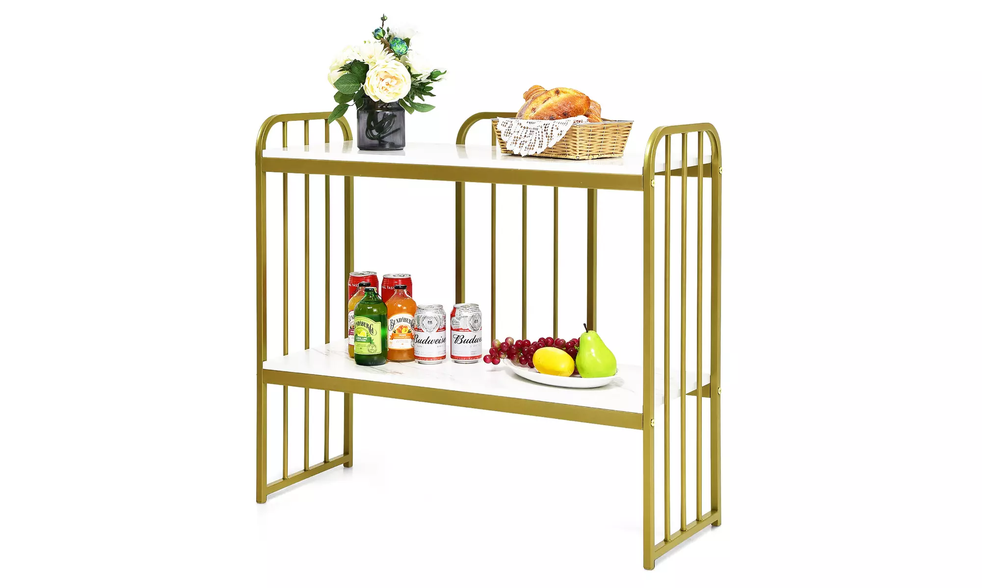 Costway 2-Tier Console Table Modern Buffet Serving Table Storage Shelf Entryway - Primary Image
