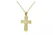 Yellow Gold Flashed Sterling Silver High Polished Filigree Cross Necklace - Second Medium