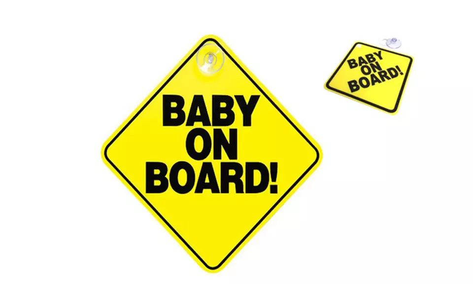 Baby Safety Sign Car Sticker Can Be Attached To Your Car Window - Primary Image
