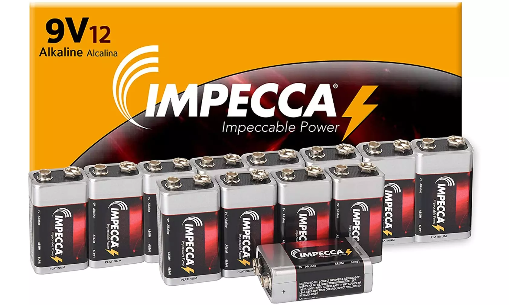 High Performance Impecca 9V Alkaline Batteries 6-Pack - (12 Pack)  - Second Medium