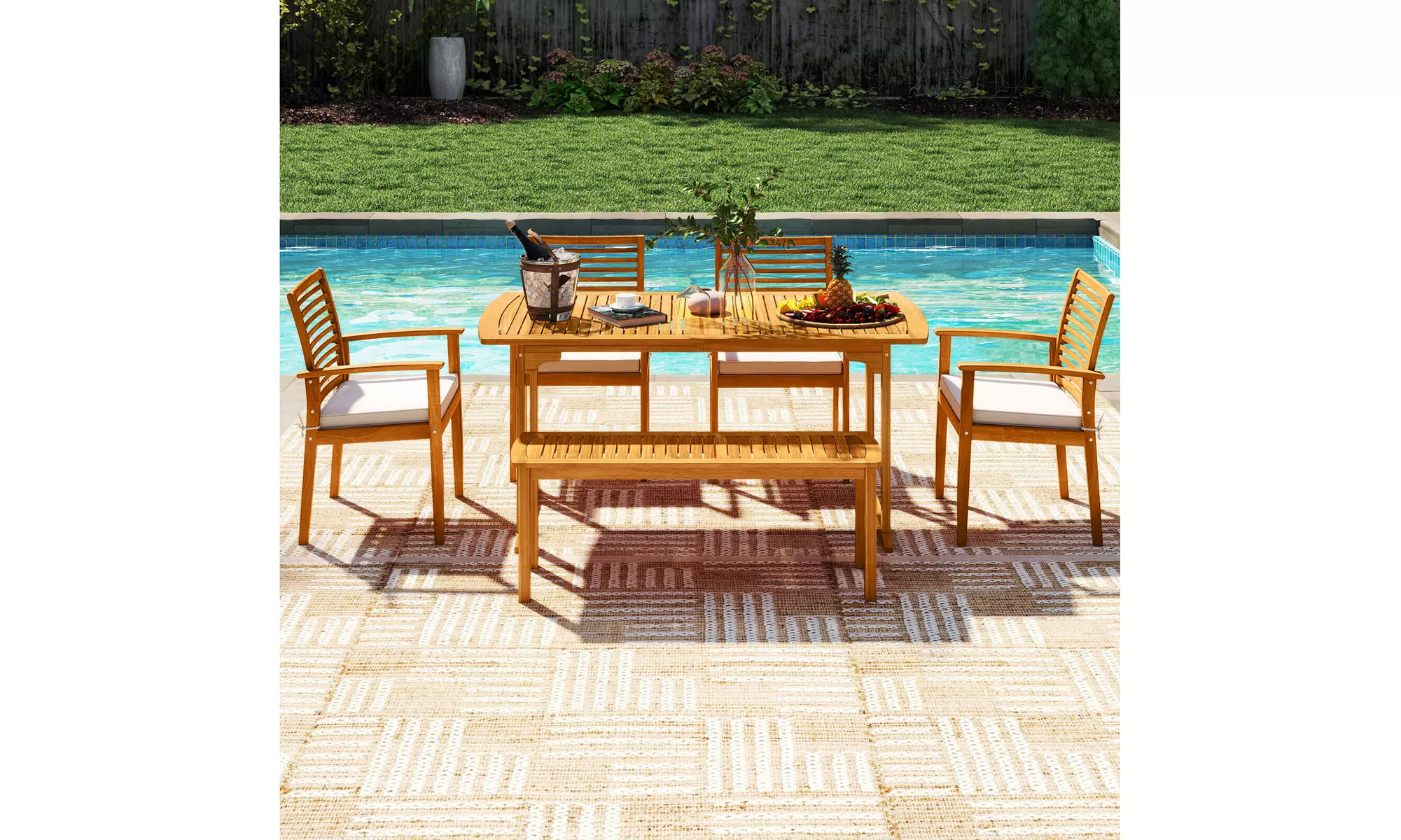 Two or Four Costway Patio Dining Chairs with Removable Padded Cushions