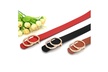 Women Leather Belts Faux Leather Jeans Belt with Double O-Ring Buckle - Second Medium