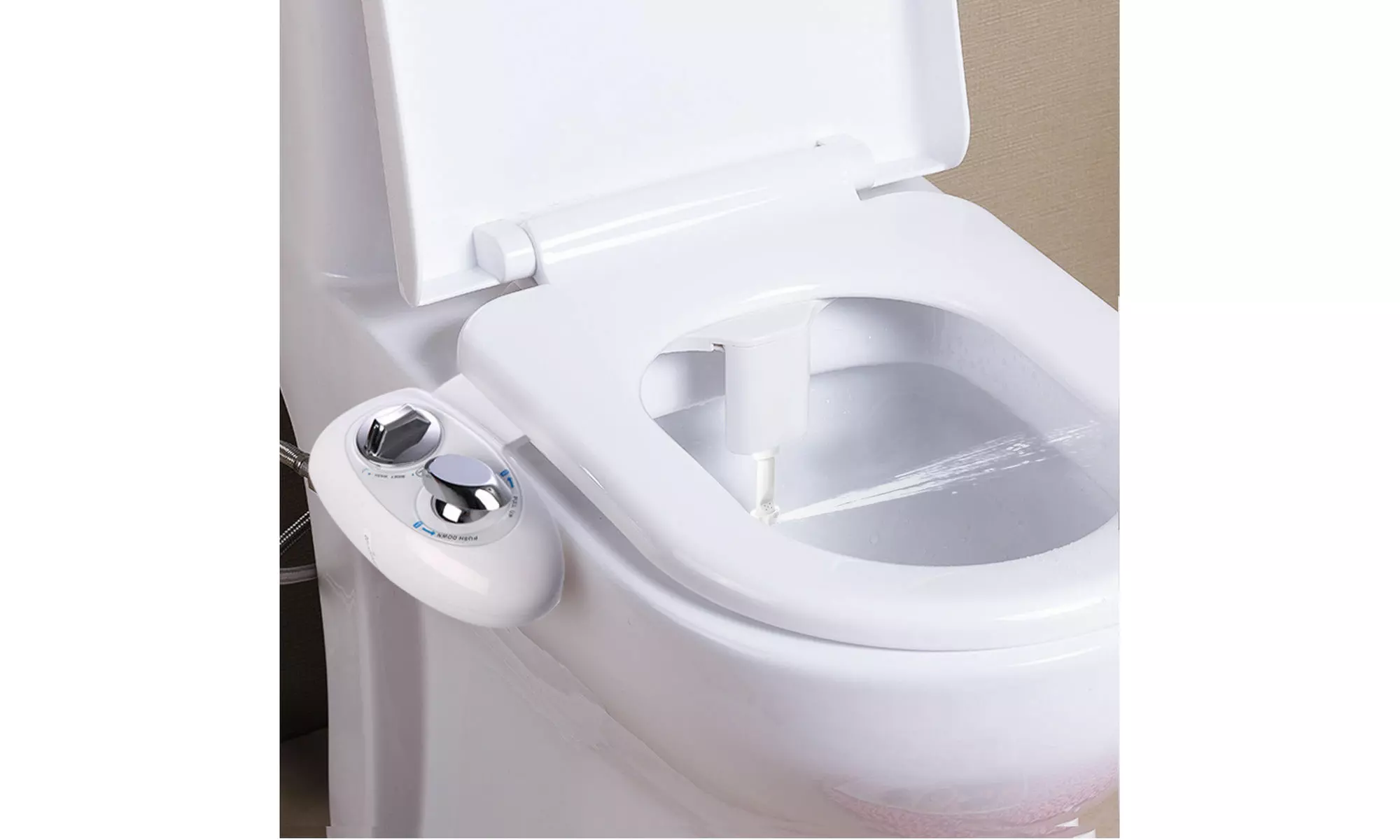 Non-Electric Adjustable Water Spray Bidet Toilet Seat Attachment - Primary Image