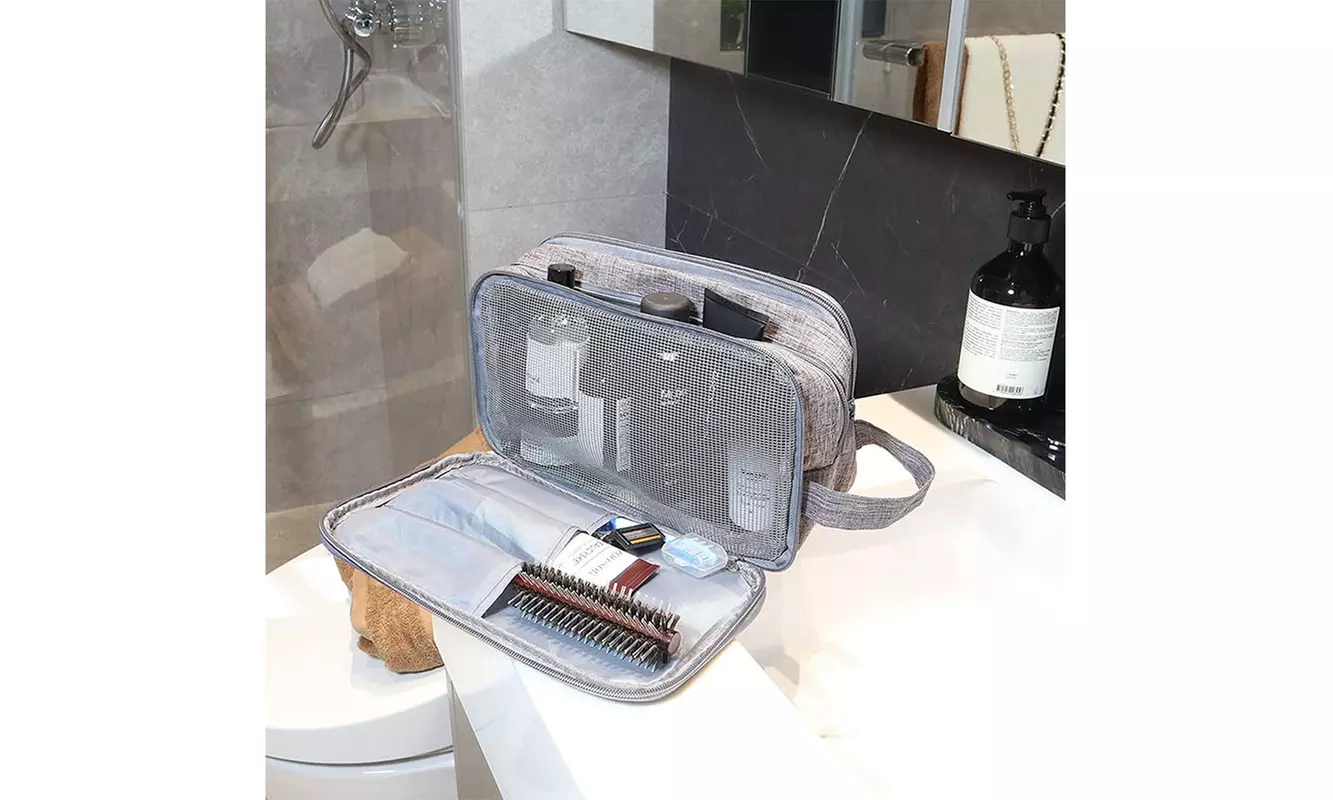 Travel Toiletry Bag Dopp Kit Water-resistant Shaving Bags with Divider&Handle