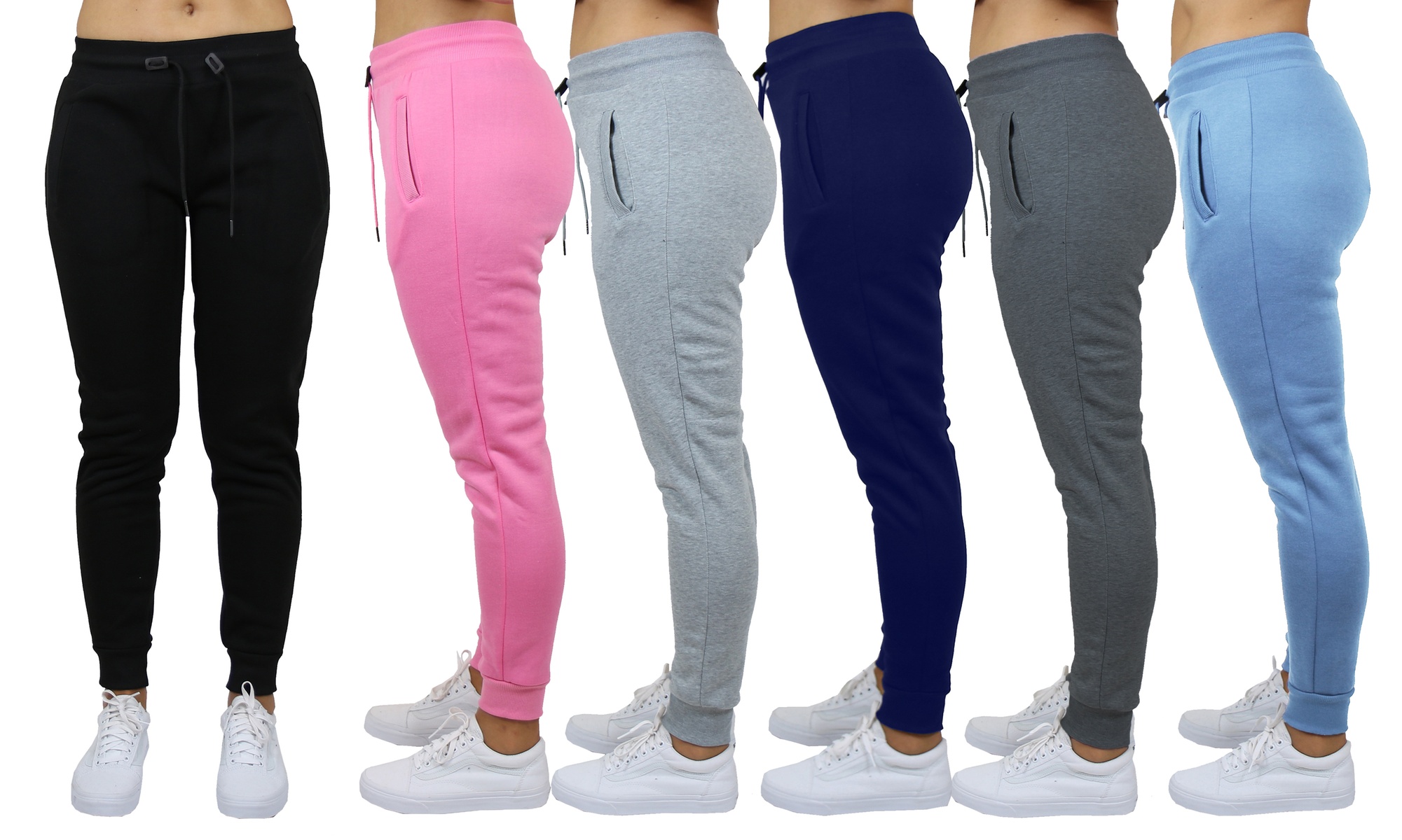 4-Pack Women's Classic Fleece Jogger Sweatpants (Sizes, S to XL)