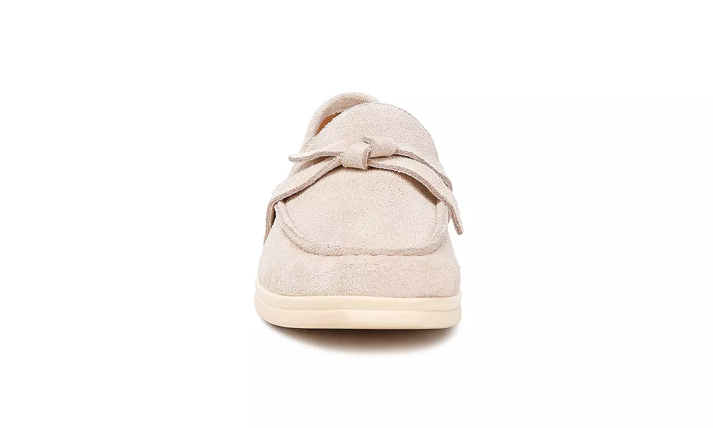 Rag & Co Nautica Suede Knot Detailed Loafers