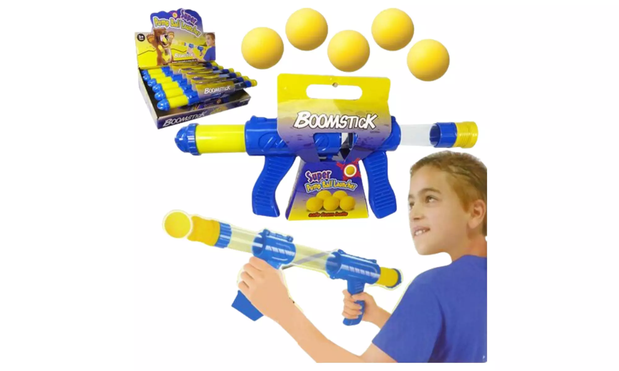 Boomstick Toy Ball Launcher With 6 Foam Balls - Second Medium