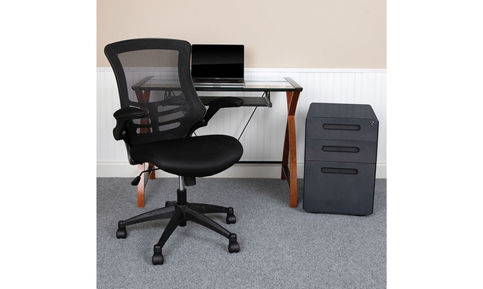 3 Piece Office Set Glass Desk With Keyboard Tray Chair Glass Desk With Keyboard Tray