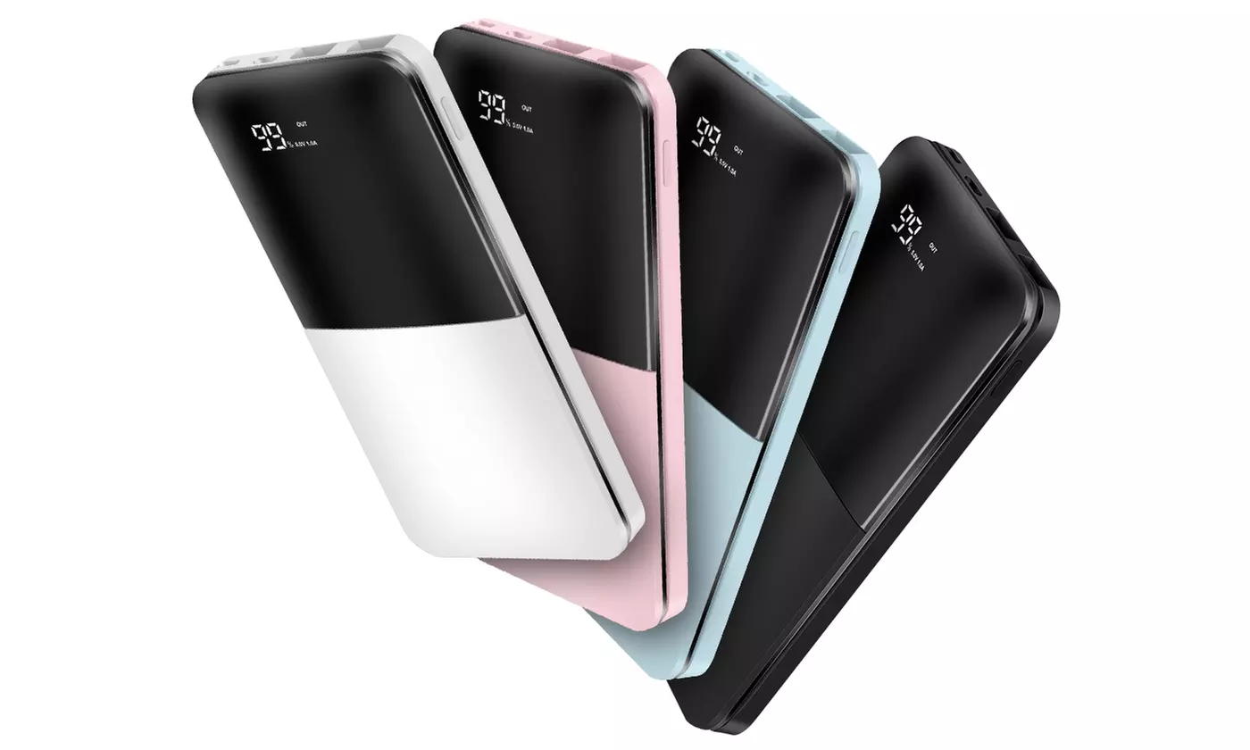 PowerMaster 20,000mAh Power Bank Battery Pack w/ 2 USB Ports & Digital Display - Primary Image