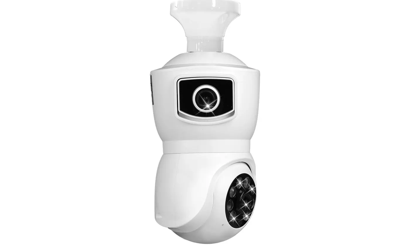 iMounTEK 1080P Dual Lens E27 WiFi Security Camera with AI Alerts and App Control