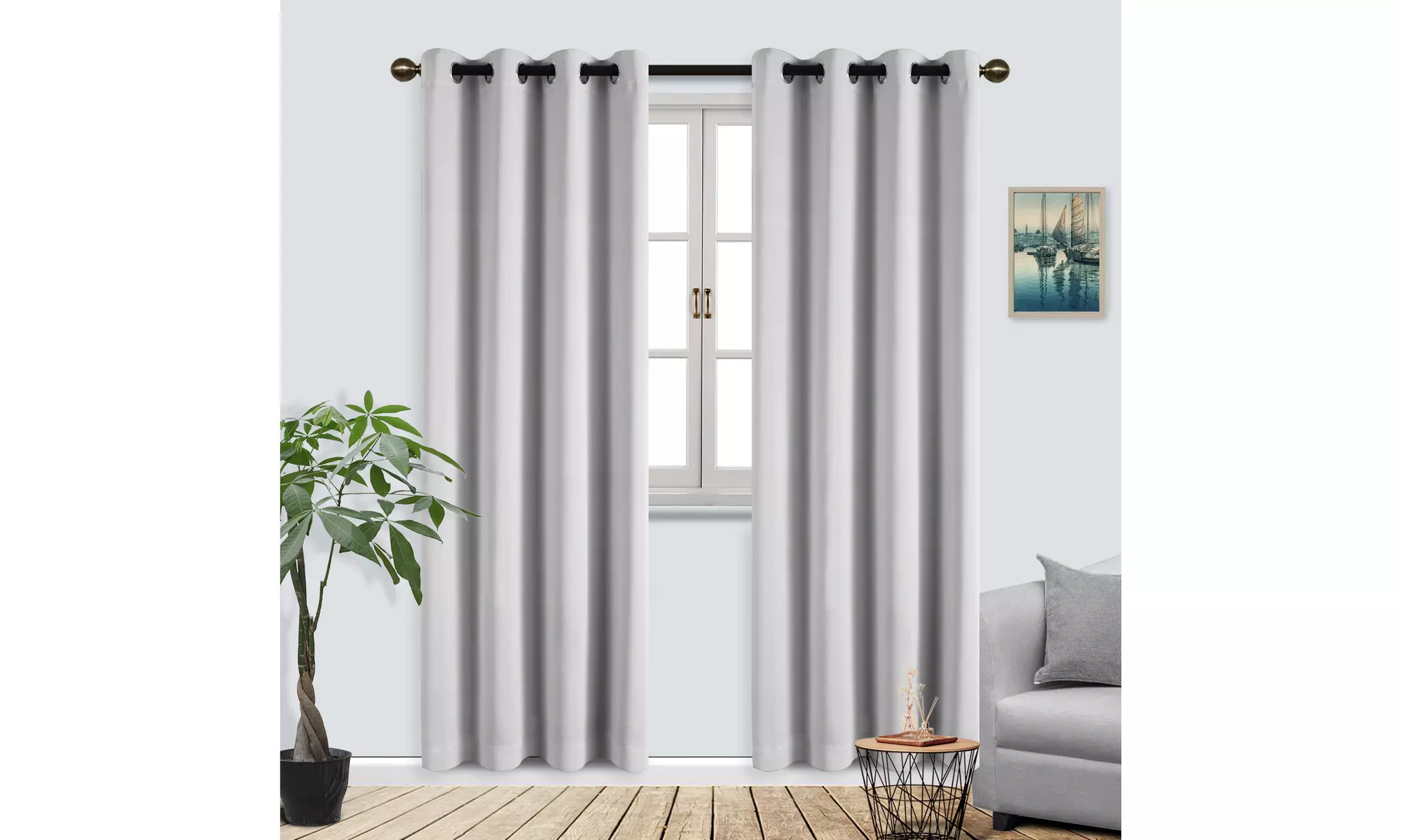 Superior Blackout Grommet Curtain Panel Set Room Darkening Curtains 52" x 108"