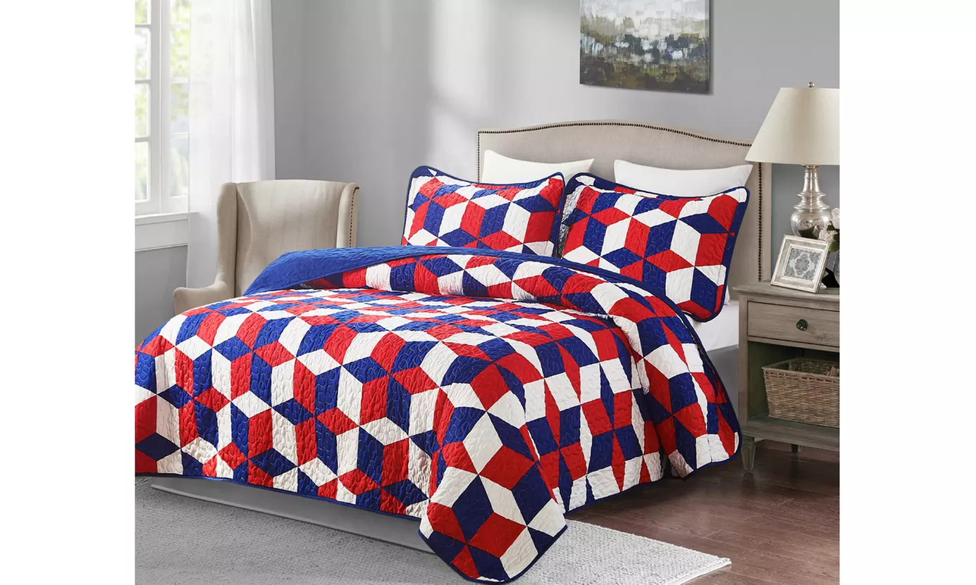 Patriotic Oversized Twin Quilt Set - America - Primary Image