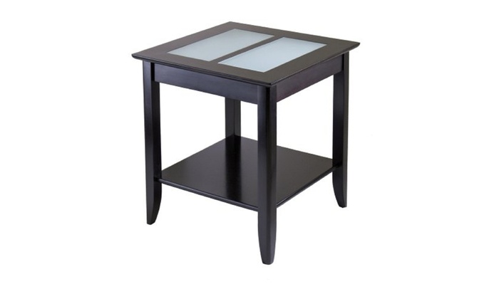 Winsome 92122 Syrah End Table With Frosted Glass Top Espresso Groupon