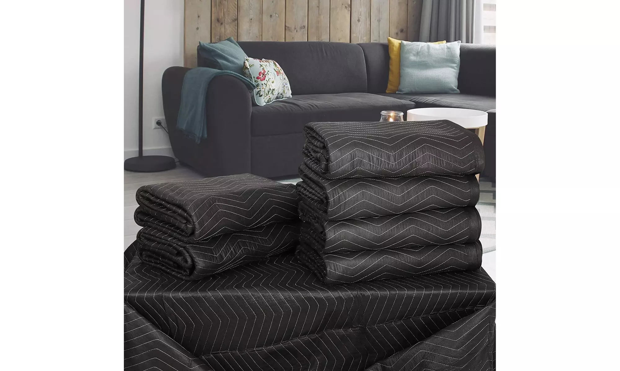 Oshion 12-Pack 80 x 72 inch Moving Blankets, Heavy Duty Moving Pad - Primary Image