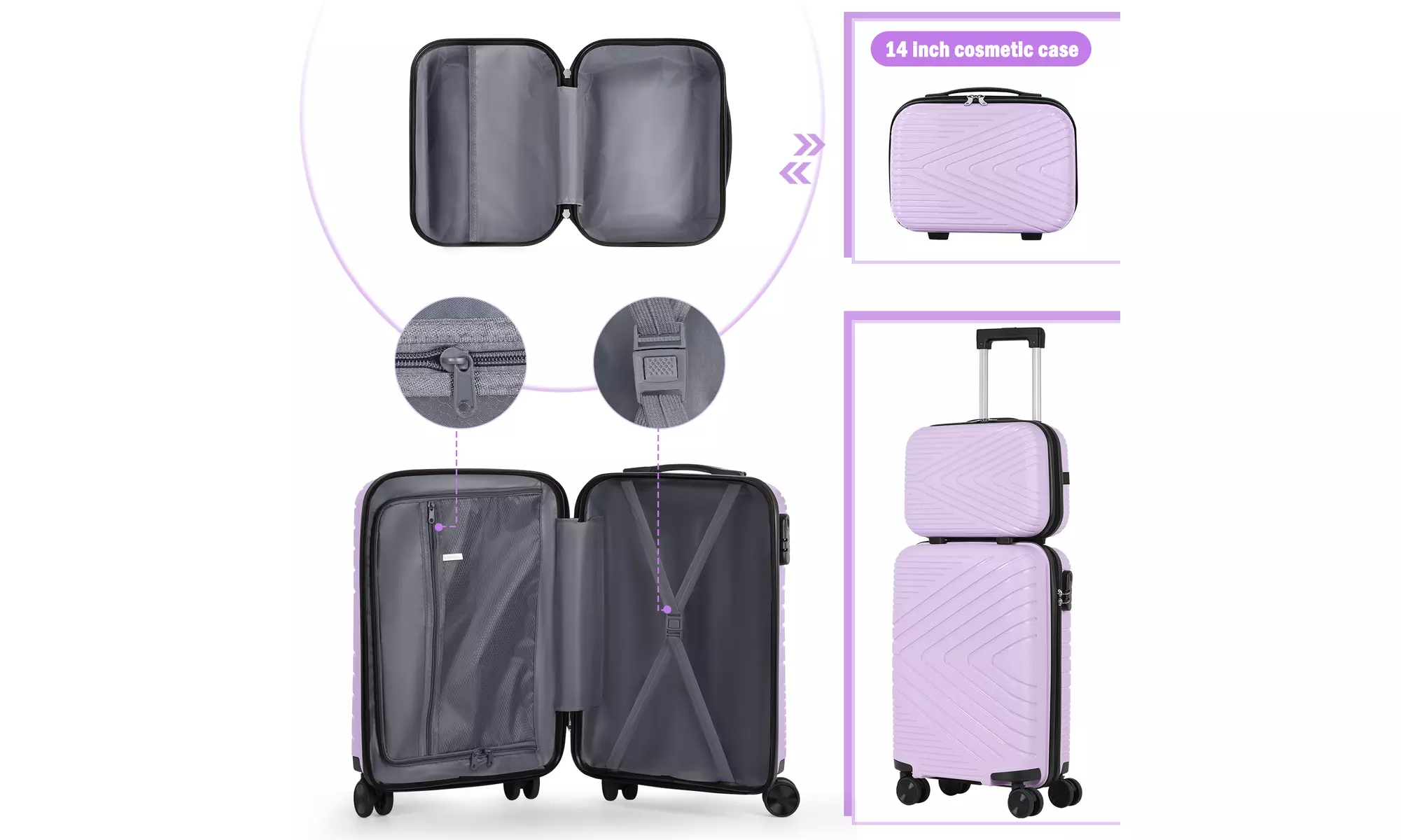 Dual Spinner Hard-Sided Carry-On Two-Piece Luggage Set