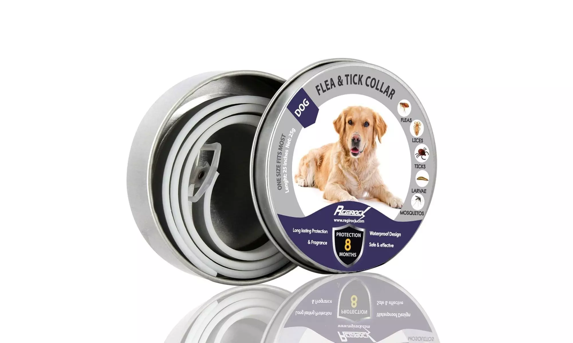 DYEOF Flea Tick Collar for Dogs - 8 Months Protection - Hypoallergenic - Primary Image