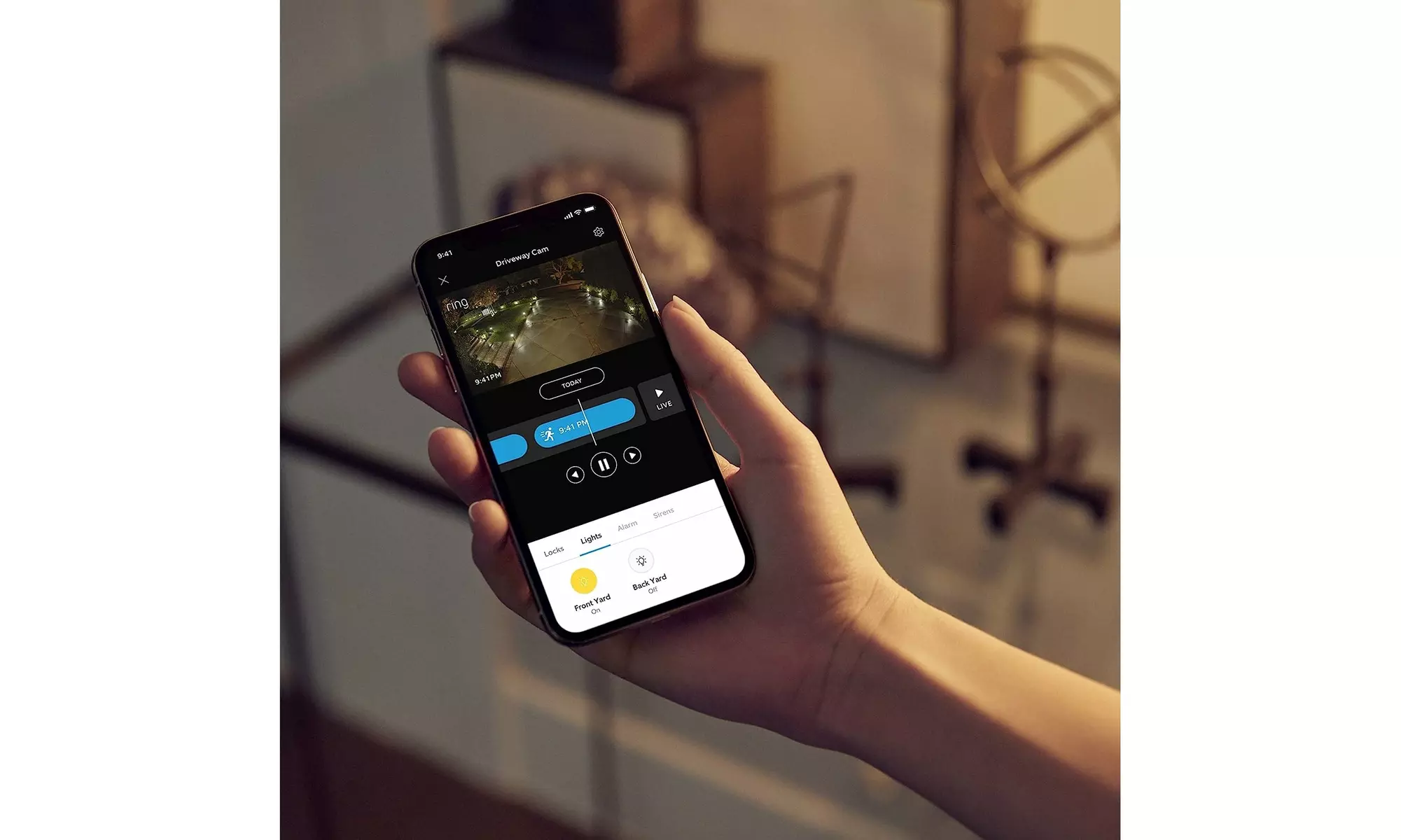 Ring Smart Lighting Floodlight, Wired, Outdoor Motion-Sensor Security Light - Second Medium