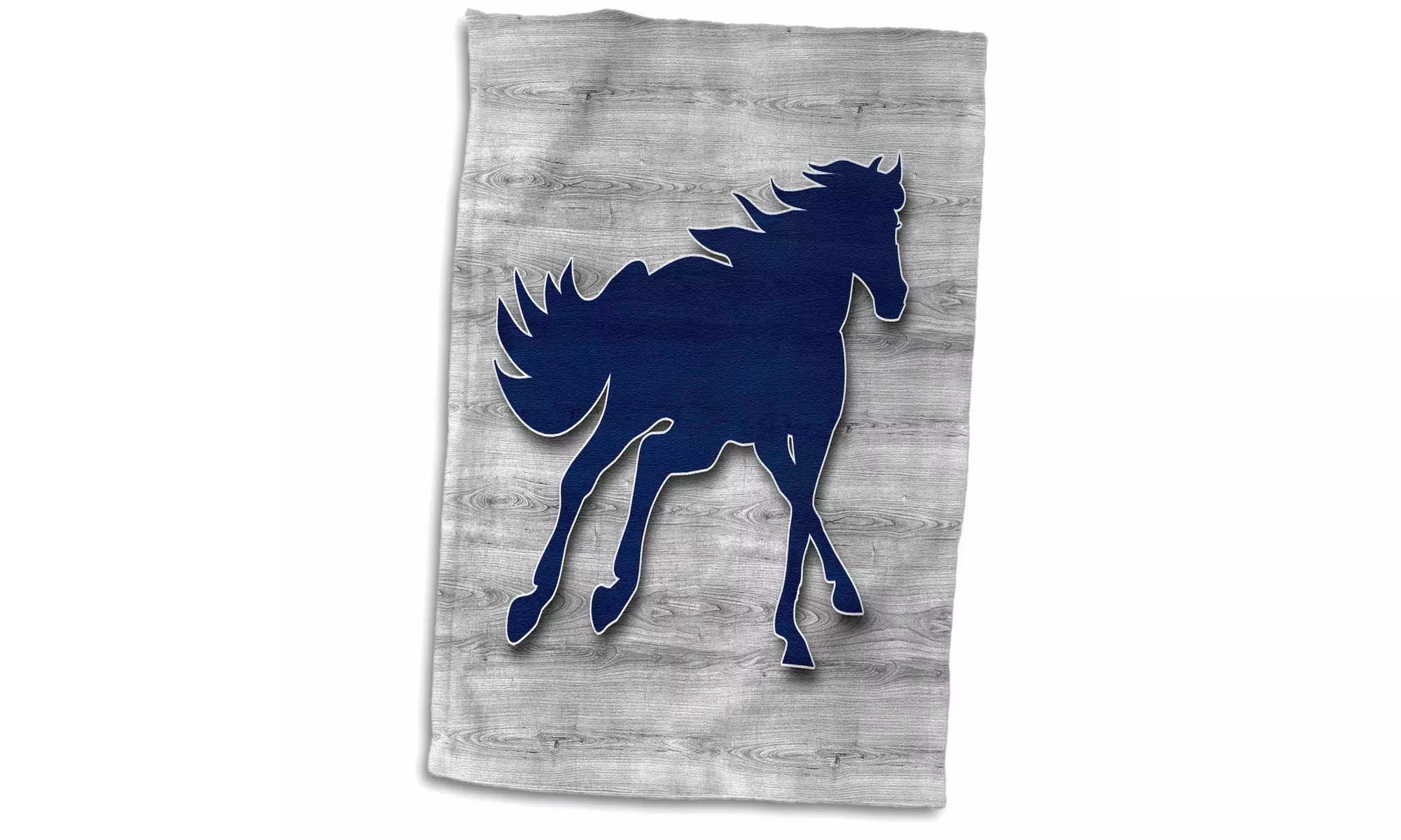  Towel - Gray and Blue Wood Patterned Running Horse for Western Lovers  - Primary Image