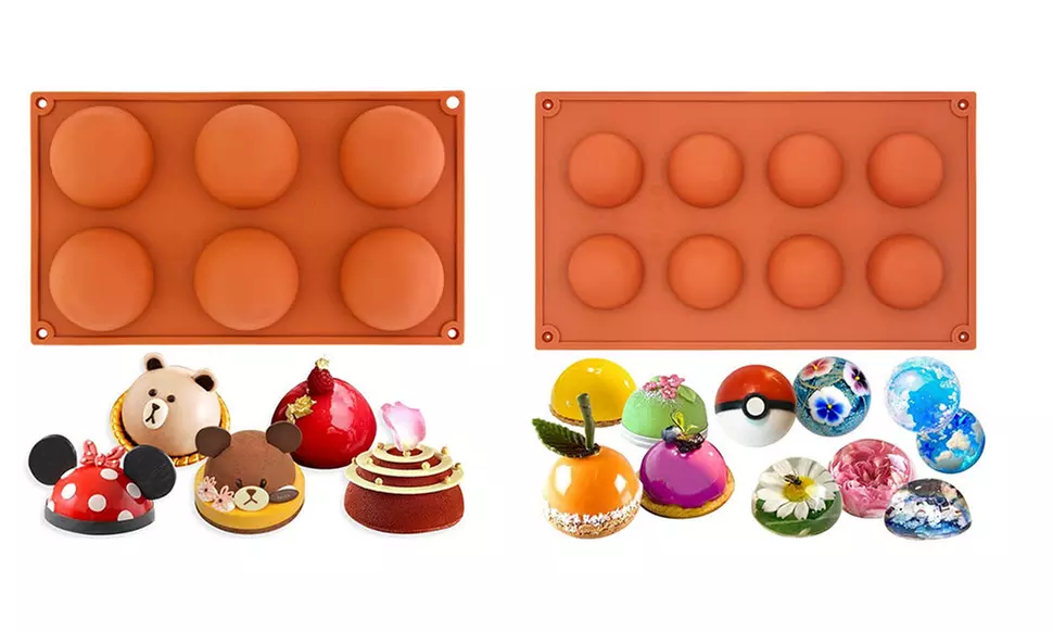 6 or 8 Holes Silicone Mold For Ice Chocolate Cake Jelly Pudding Handmade Soap - Primary Image
