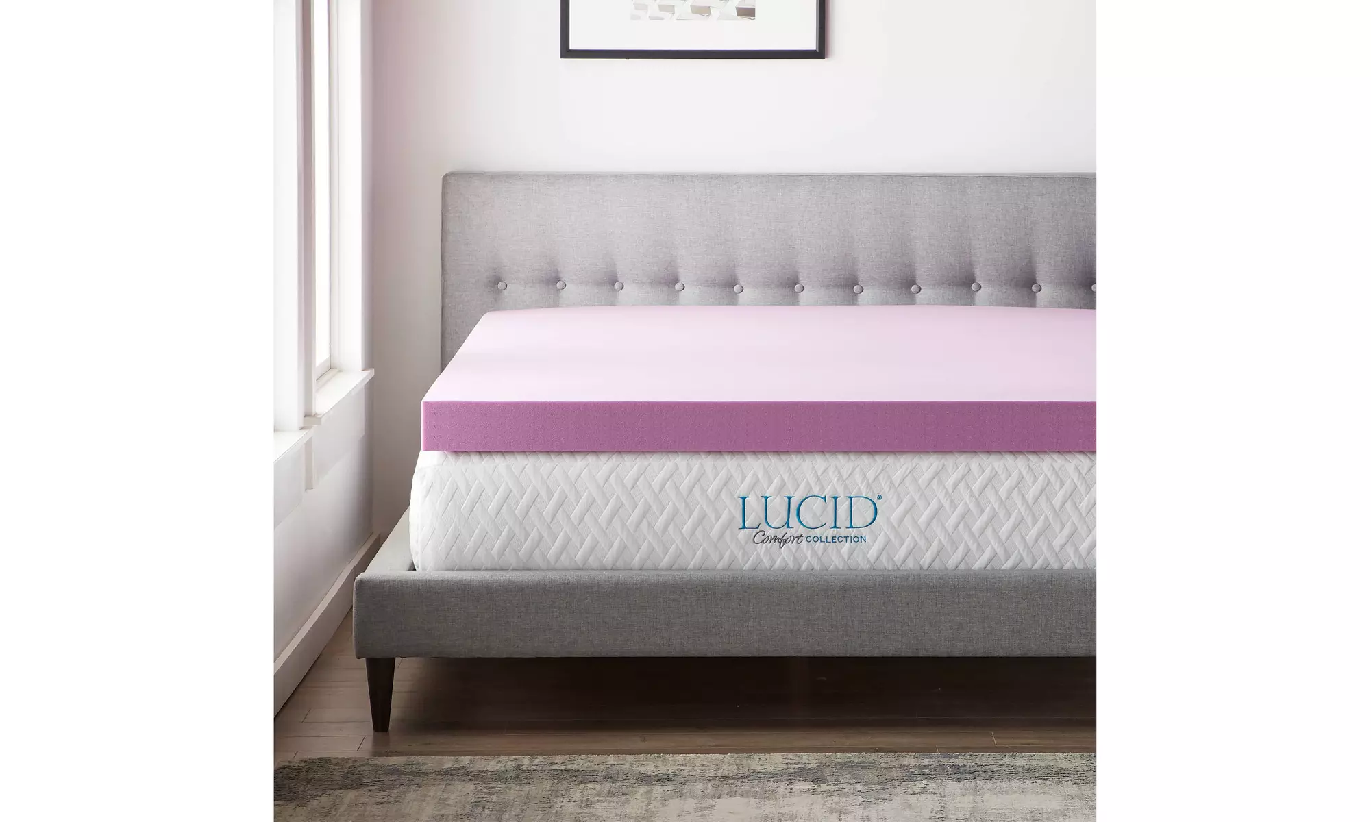 Lucid Comfort Collection Lavender Memory Foam Toppers - Multiple Options - Primary Image