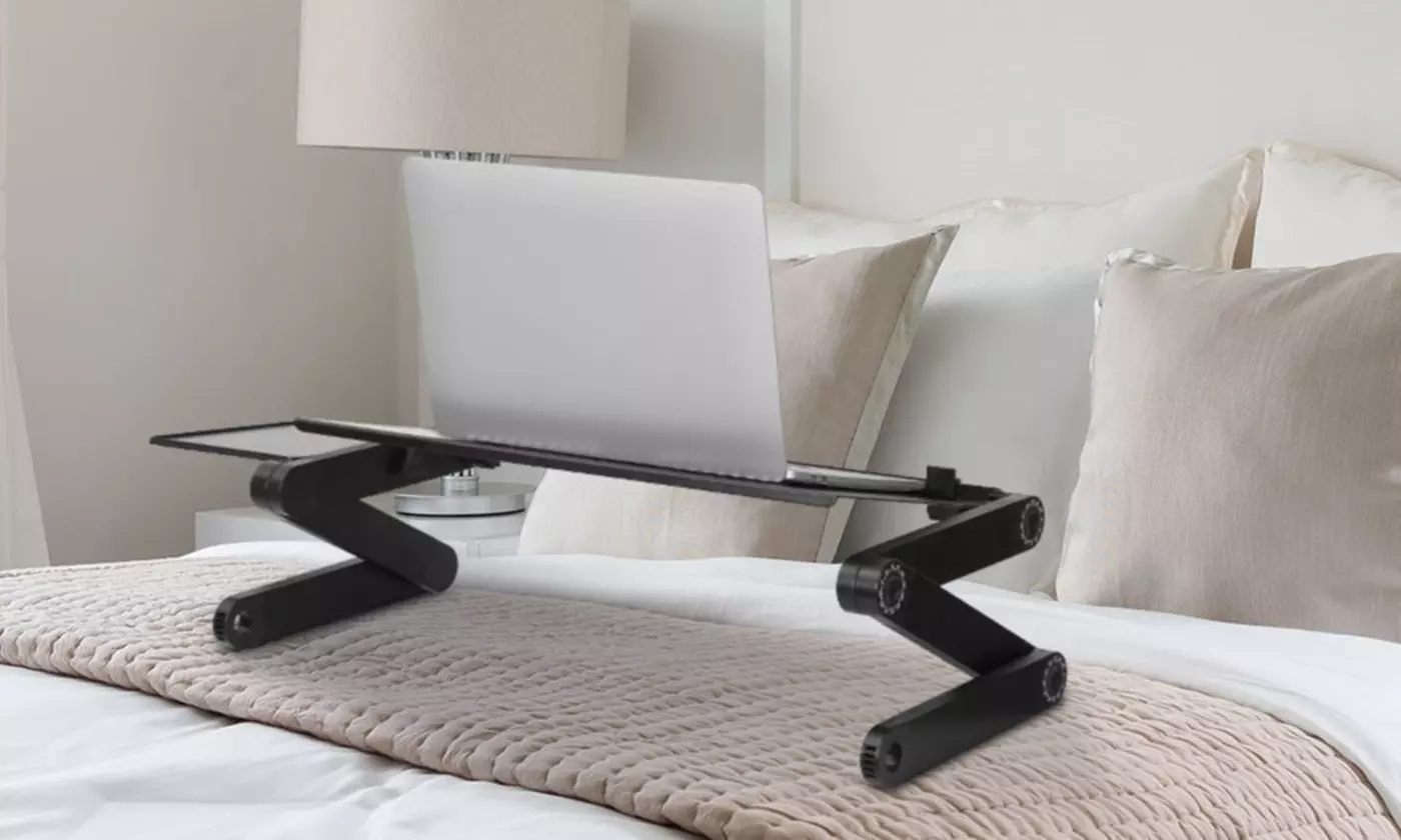 iMounTEK Adjustable Foldable Laptop Table Stand with Detachable Mouse Pad Board