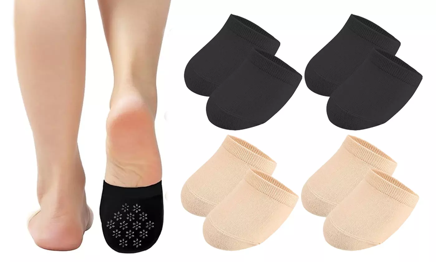 4/8 Pairs Women Non Slip Toe Topper Socks Half Seamless No Show Liner Socks - Primary Image