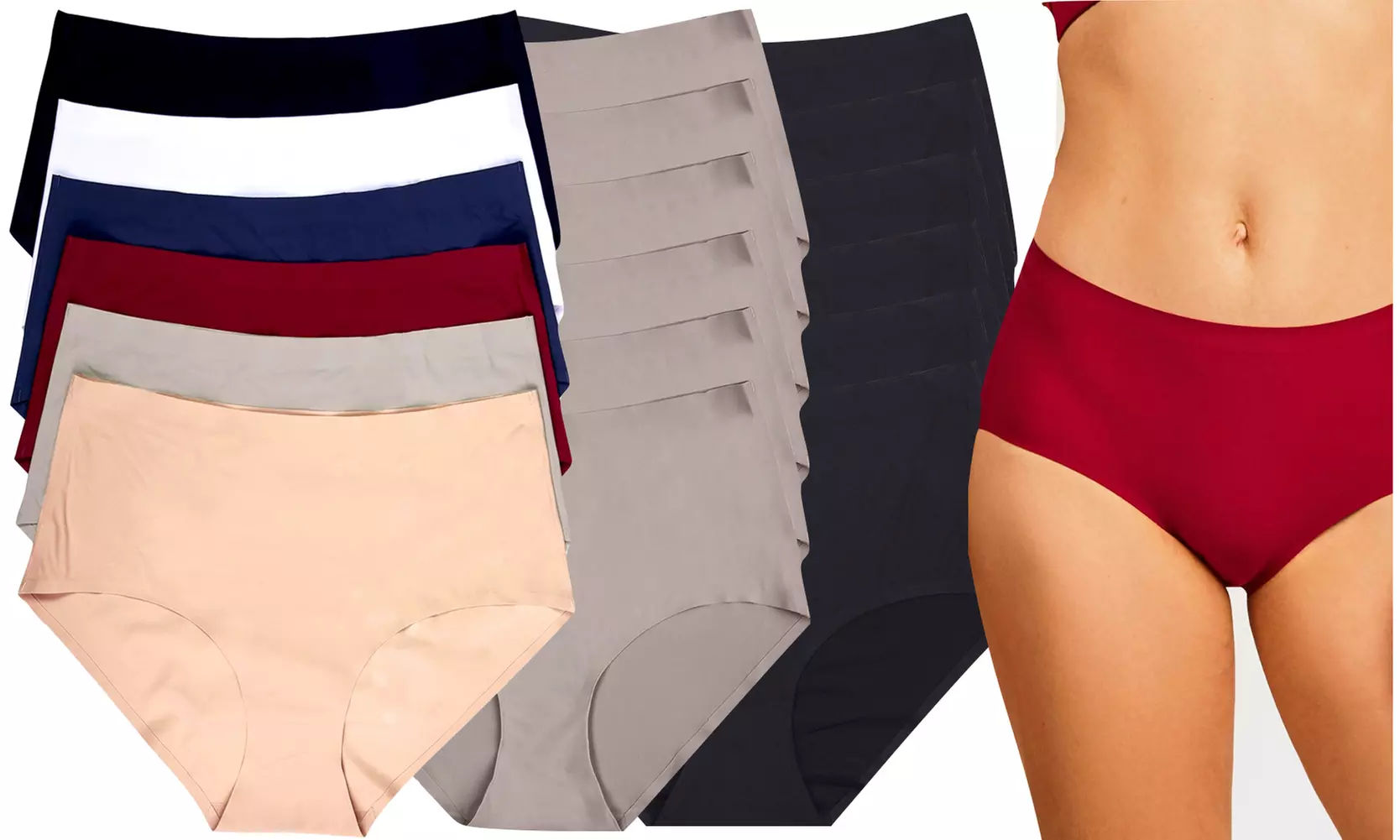 (6 Pack) Women's No Show Silky Smooth High Cut Briefs - Primary Image