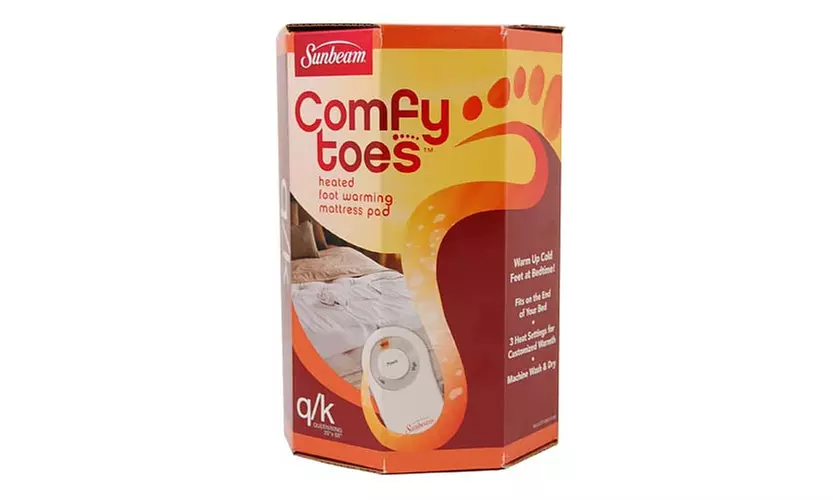 Sunbeam Comfy Toes Heated Foot Warming Mattress Pad, Queen / King - Second Medium